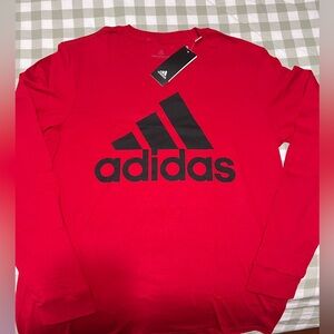 Adidas Men's Red Long Sleeve Shirt